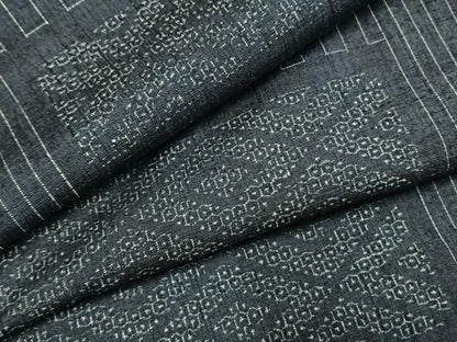 平和屋着物●本場結城紬　重要無形文化財　80亀甲　菱文　正絹　逸品　未使用　AABI1947fy
