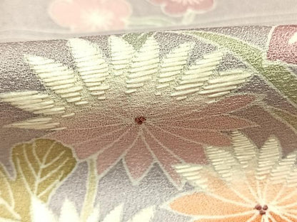 平和屋着物●訪問着　友禅　刺繍　松竹梅　風景花文　正絹　逸品　AABI1949fy