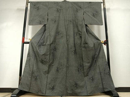 平和屋着物●本場大島紬　カタス7マルキ　草花文　やまと誂製　正絹　逸品　AABI1953fy
