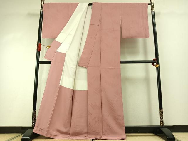 平和屋着物●上質な色無地　草葉地紋　虹色　正絹　逸品　未使用　AABI1955fy