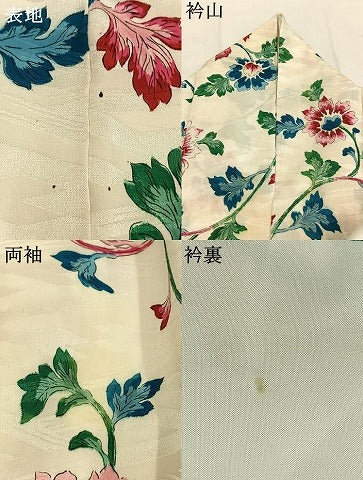 平和屋着物●上質な小紋　花唐草文　正絹　逸品　AABI1957fy