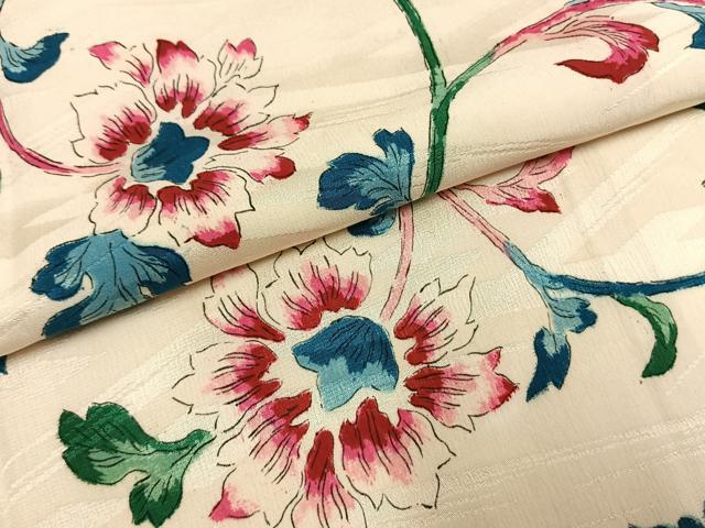 平和屋着物●上質な小紋　花唐草文　正絹　逸品　AABI1957fy