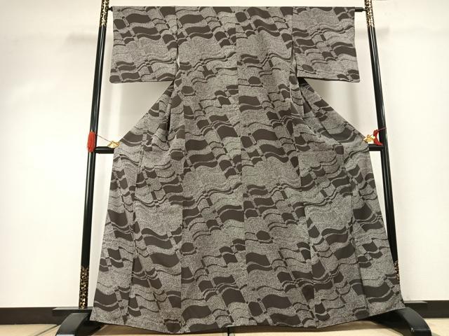 平和屋着物●上質な小紋　瓦文　正絹　逸品　AABI1959fy