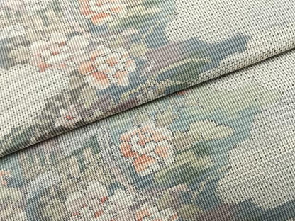 平和屋着物●本場大島紬　白大島　一元7マルキ　総絣　草花文　正絹　逸品　未使用　AABI1979fy