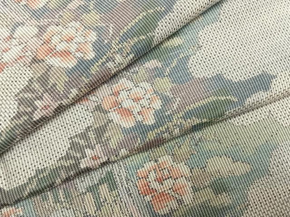 平和屋着物●本場大島紬　白大島　一元7マルキ　総絣　草花文　正絹　逸品　未使用　AABI1979fy