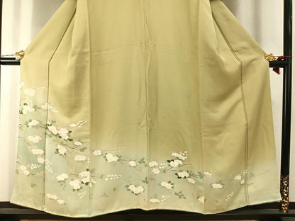 平和屋着物●訪問着　枝花文　暈し染め　正絹　逸品　AABI1984fy