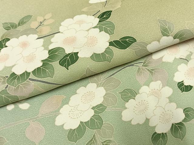 平和屋着物●訪問着　枝花文　暈し染め　正絹　逸品　AABI1984fy