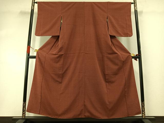 平和屋着物●白鷹お召　蚊絣　正絹　逸品　AABI1987fy