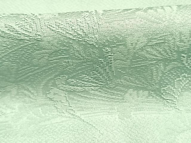 平和屋着物●上質な色無地　流水草花地紋　錆青磁色　正絹　逸品　AABI1988fy