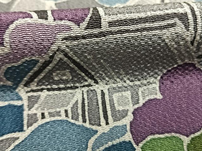 平和屋着物●上質な小紋　風景文　鬼しぼ縮緬　正絹　逸品　AABI1989fy