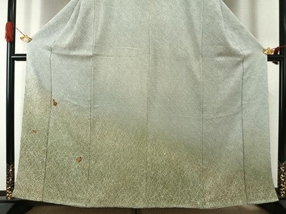 平和屋着物●訪問着　総刺繍　総絞り　草花文　金糸　金彩　正絹　逸品　AABI1992fy
