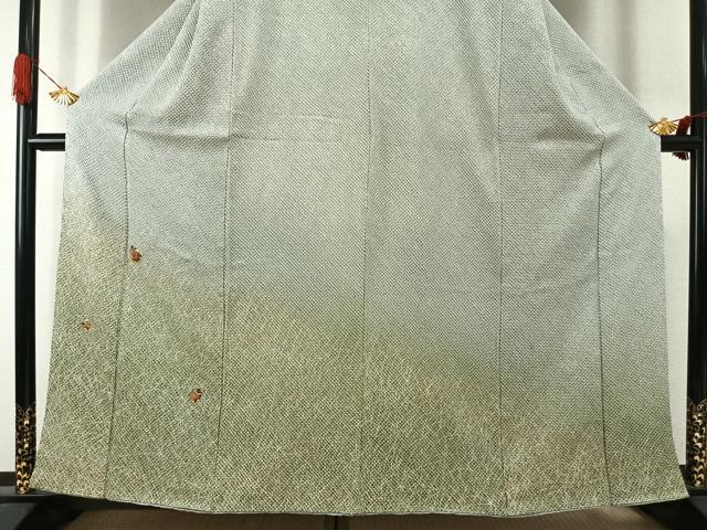 平和屋着物●訪問着　総刺繍　総絞り　草花文　金糸　金彩　正絹　逸品　AABI1992fy