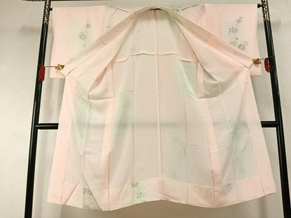 平和屋着物●長襦袢　無双仕立て　手描き　草花文　暈し染め　正絹　逸品　AABI1994fy