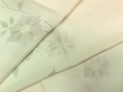 平和屋着物●長襦袢　無双仕立て　手描き　草花文　暈し染め　正絹　逸品　AABI1994fy