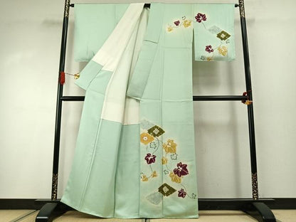 平和屋着物●日本工芸会正会員　絞りの小倉　辻が花の建亮　小倉建亮　訪問着　蔦の葉文　暈し染め　正絹　逸品　AABI1996fy