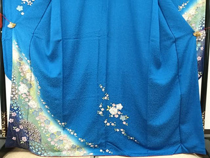 平和屋着物●豪華振袖　絞り　辻が花　暈し染め　銀通し地　正絹　逸品　AABI2000fy