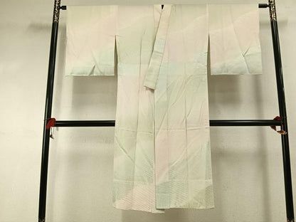 平和屋着物●長襦袢　無双仕立て　斜縞地紋　正絹　逸品　AABI2004fy