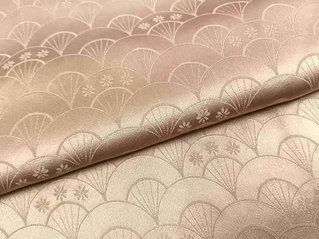 平和屋着物▼上質な小紋　扇面花地紋　正絹　逸品　AABI2006fy