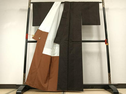 平和屋着物●本場大島紬　霞文　正絹　逸品　未使用　AABI2011fy