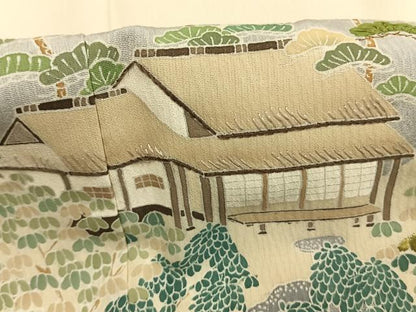 平和屋着物●豪華色留袖　作家物　刺繍　風景文　暈し染め　金糸　正絹　逸品　AABI2014fy