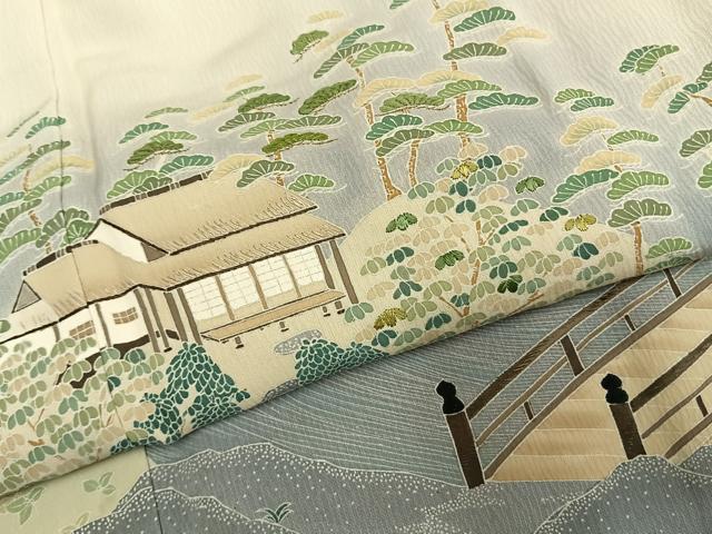 平和屋着物●豪華色留袖　作家物　刺繍　風景文　暈し染め　金糸　正絹　逸品　AABI2014fy