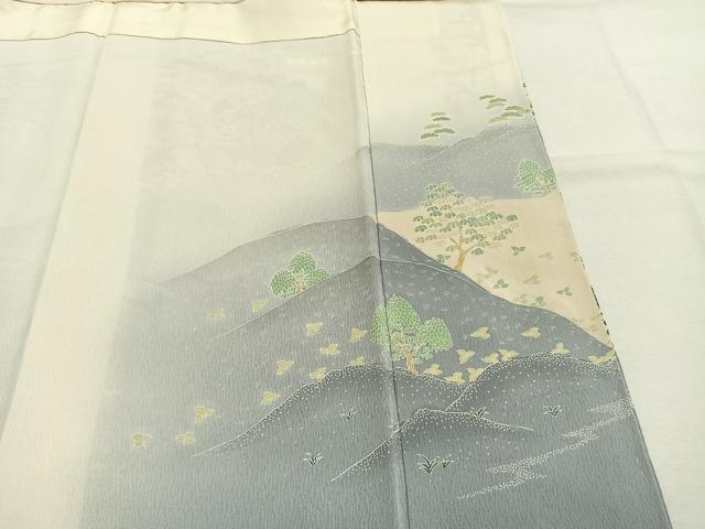 平和屋着物●豪華色留袖　作家物　刺繍　風景文　暈し染め　金糸　正絹　逸品　AABI2014fy