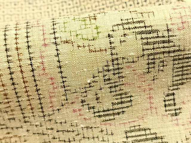 平和屋着物●本場結城紬　重要無形文化財　100亀甲　人物風景文　正絹　逸品　AABI2015fy