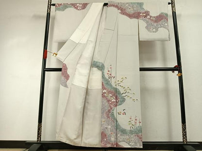 平和屋着物●十日町　名門　滝泰謹製　訪問着　絞り　松竹梅　正絹　逸品　AABI2016fy