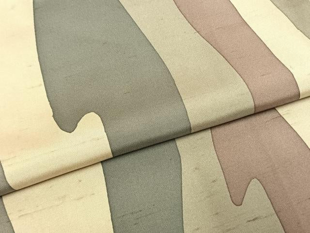 平和屋着物●白峰牛首紬　臈纈　世之介　よろけ縞　証紙付き　正絹　逸品　AABI2017fy
