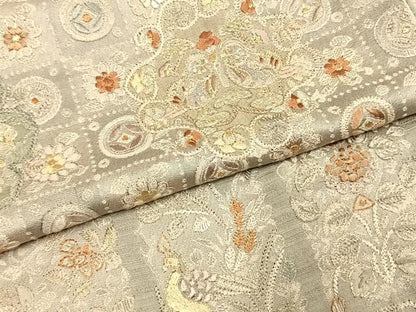 平和屋着物●訪問着　中国三大刺繍　汕頭刺繍　スワトウ刺繍　総刺繍　花鳥文　金銀糸　正絹　逸品　AABI2019fy