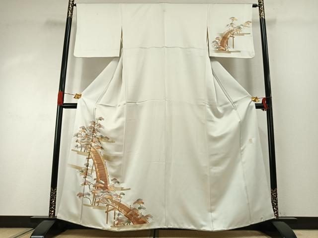 平和屋着物●金彩友禅　卓越技能者・名工・和田光正　訪問着　風景枝松文　金銀彩　正絹　逸品　AABI2024fy