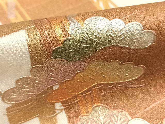 平和屋着物●金彩友禅　卓越技能者・名工・和田光正　訪問着　風景枝松文　金銀彩　正絹　逸品　AABI2024fy