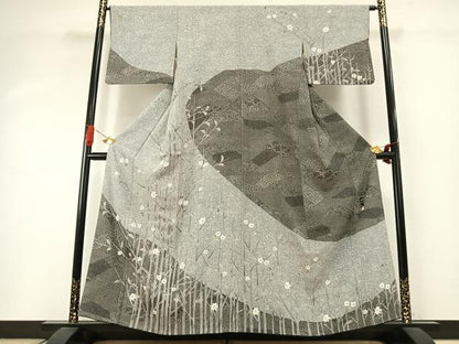 平和屋着物●伝統工芸士　時田勉　訪問着　枝花文　正絹　逸品　AABI2025fy