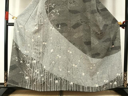 平和屋着物●伝統工芸士　時田勉　訪問着　枝花文　正絹　逸品　AABI2025fy