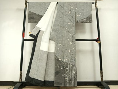 平和屋着物●伝統工芸士　時田勉　訪問着　枝花文　正絹　逸品　AABI2025fy