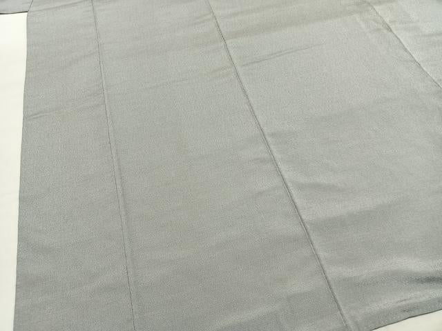 平和屋着物●本塩沢　薄雲鼠色　正絹　逸品　AABI2030fy