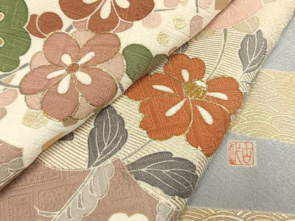 平和屋着物●訪問着　作家物　草花文　金彩　正絹　逸品　AABI2031fy