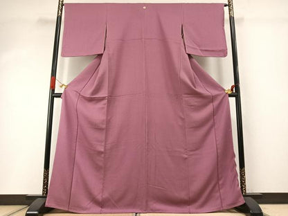 平和屋着物●上質な色無地　京紫色　正絹　逸品　未使用　AABI2032fy