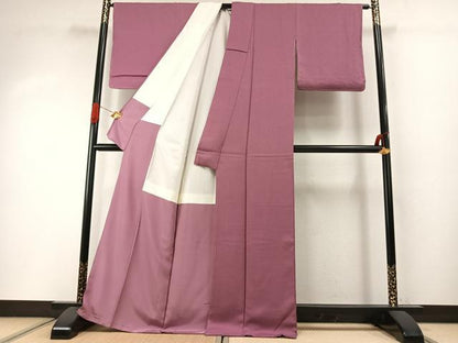 平和屋着物●上質な色無地　京紫色　正絹　逸品　未使用　AABI2032fy