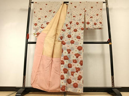 平和屋着物●アンティーク　大正ロマン　訪問着　花尽くし　正絹　逸品　AABI2033fy