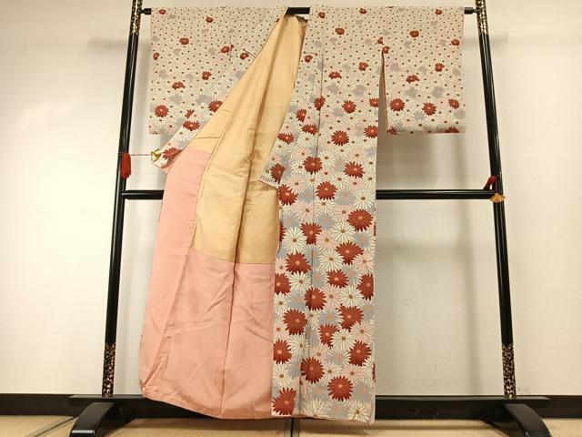 平和屋着物●アンティーク　大正ロマン　訪問着　花尽くし　正絹　逸品　AABI2033fy