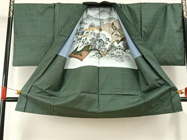 平和屋着物●男性 本場大島紬 アンサンブル 100亀甲 総詰め キングサイズ 正絹 逸品 AABI2035fy