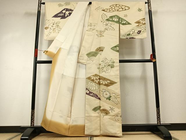平和屋着物●訪問着　紬地　辻が花　正絹　逸品　AABI2036fy