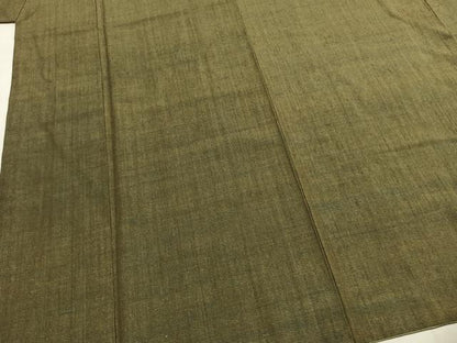 平和屋着物●男性　本場結城紬　重要無形文化財　アンサンブル　霞文　証紙付き　正絹　逸品　AABI2037fy