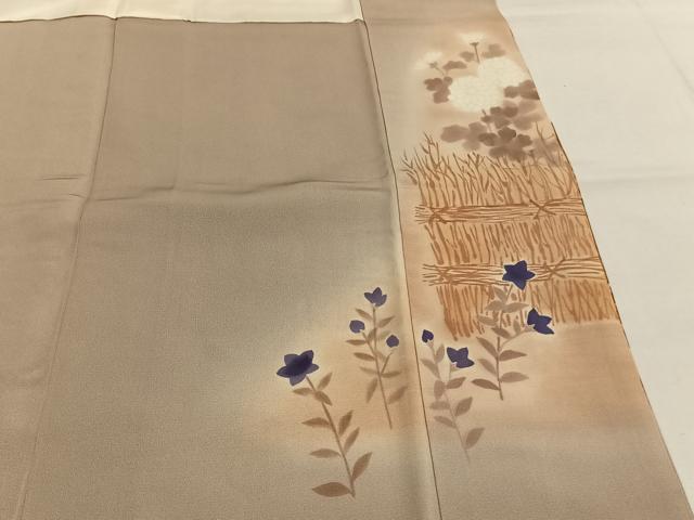 平和屋着物●豪華色留袖　刺繍　手描き　草花文　暈し染め　金糸　金彩　正絹　逸品　AABI2040fy
