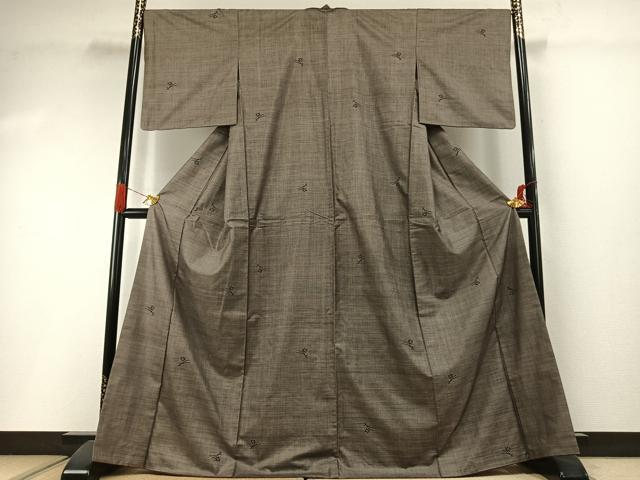 平和屋着物●本場大島紬　カタス9マルキ　楓　松葉　正絹　逸品　AABI2044fy