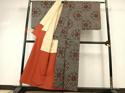 平和屋着物●本場大島紬　龍郷絣　正絹　逸品　AABI2047fy