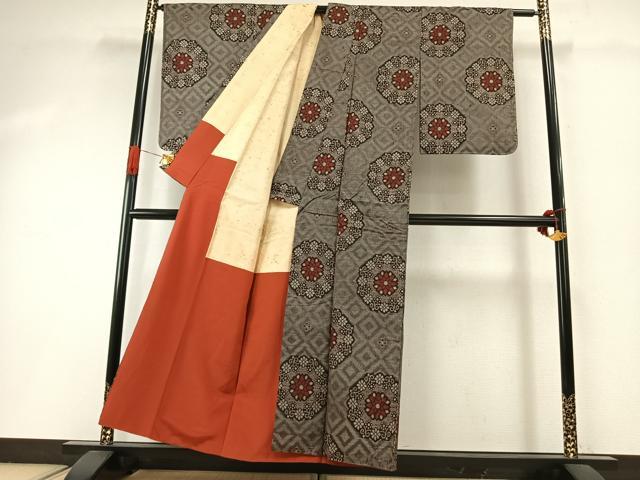 平和屋着物●本場大島紬　龍郷絣　正絹　逸品　AABI2047fy