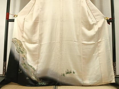 平和屋着物●訪問着　道長花文　暈し染め　金彩　正絹　逸品　AABI2052fy