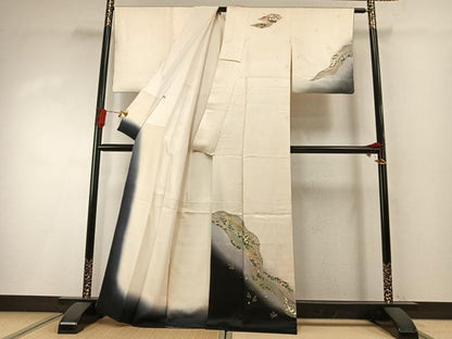 平和屋着物●訪問着　道長花文　暈し染め　金彩　正絹　逸品　AABI2052fy